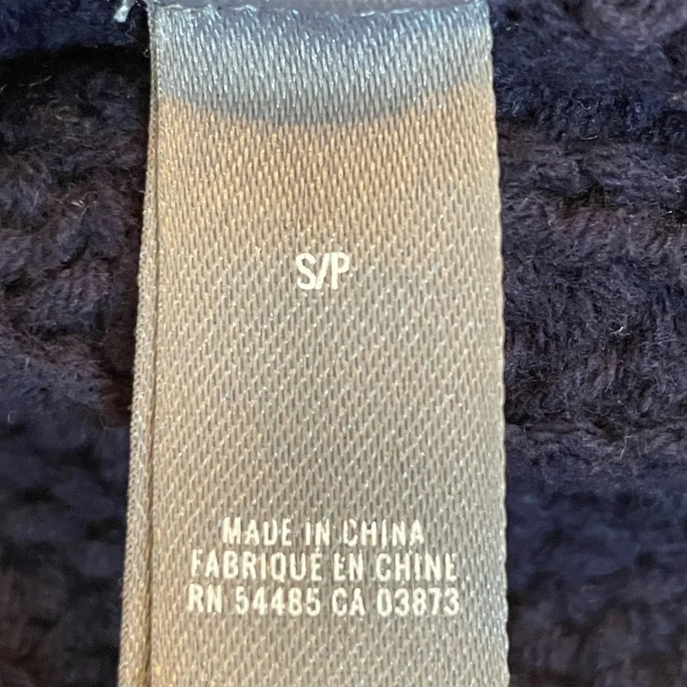 Aerie Chunky Cable Knit Lace Up Blue Sweater Size Small